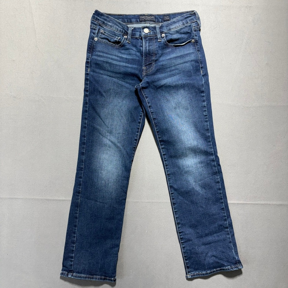 Lucky Brand Sweet Crop Jeans Dark Wash Straight Leg Stretch Denim 4 27